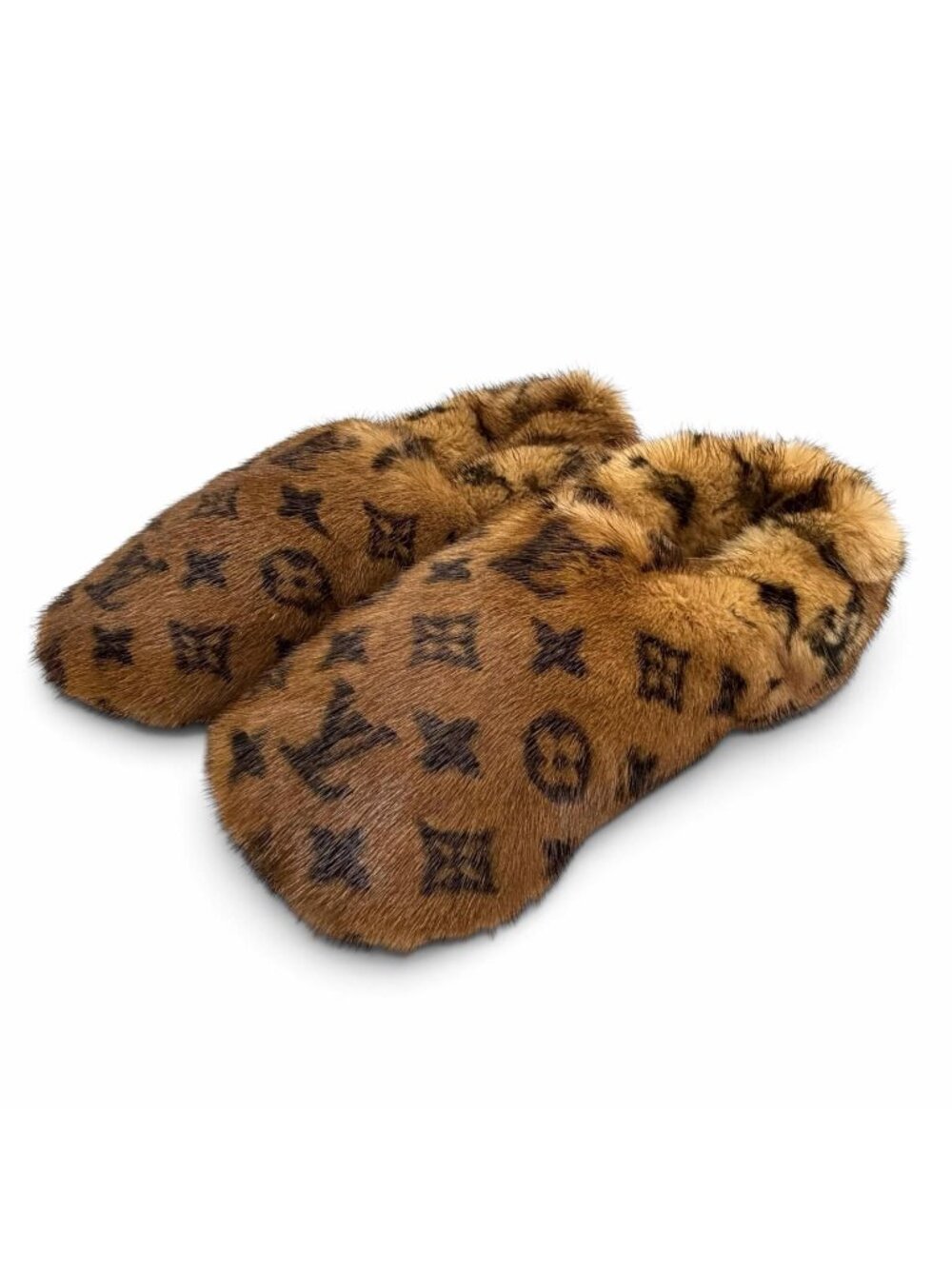 Louis Vuitton Dreamy Line Loafers Mink Monogram Room Shoes Slippers Brown